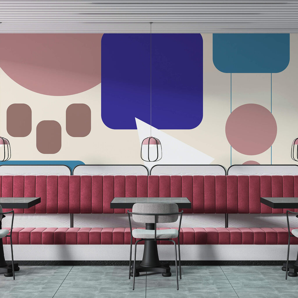 Afgeronde vormen als spreekwolken — interieur 3