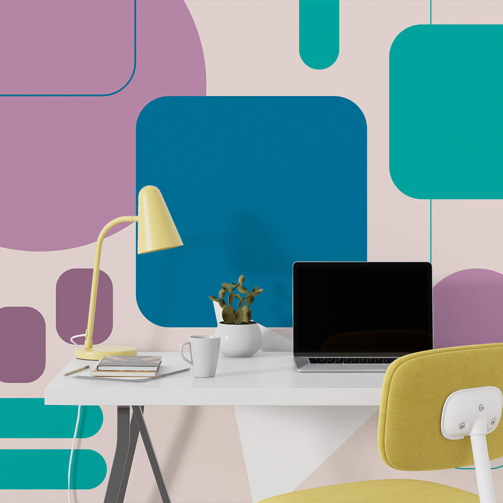 Kleurrijke vierkanten en cirkels — interieur 2
