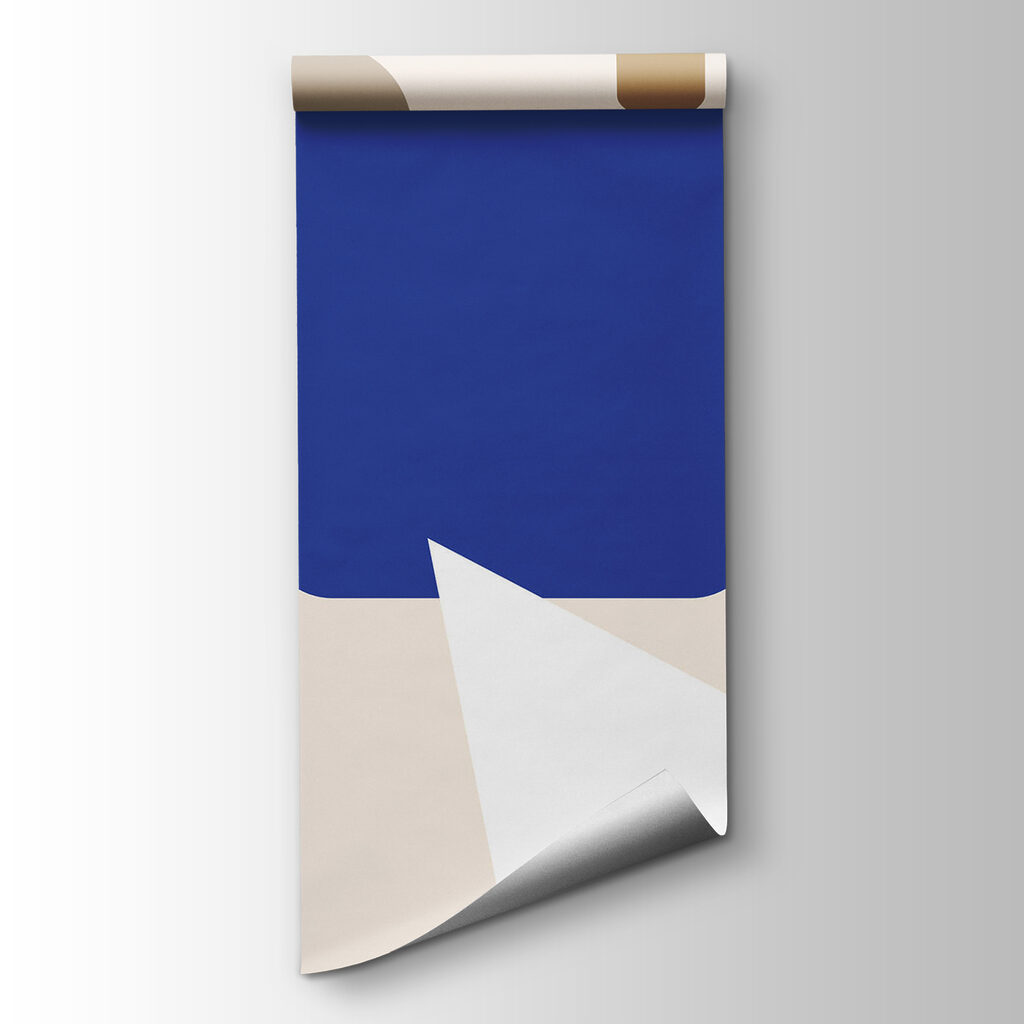 Blauwe en bruine vierkanten en een witte pijl — productweergave