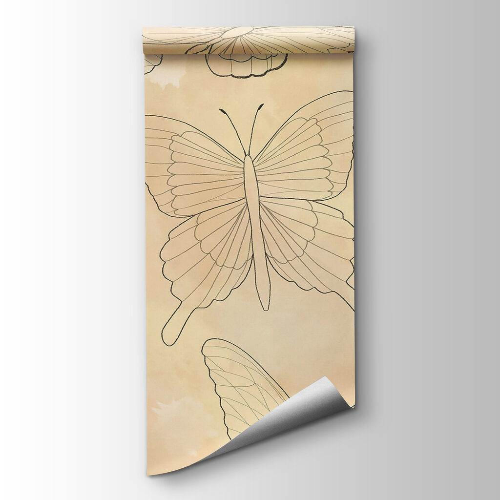 Vlinderlijnen op warme aquarel — productweergave