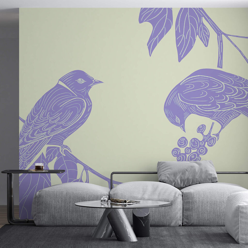 Vogels op bessentakken — interieur 2