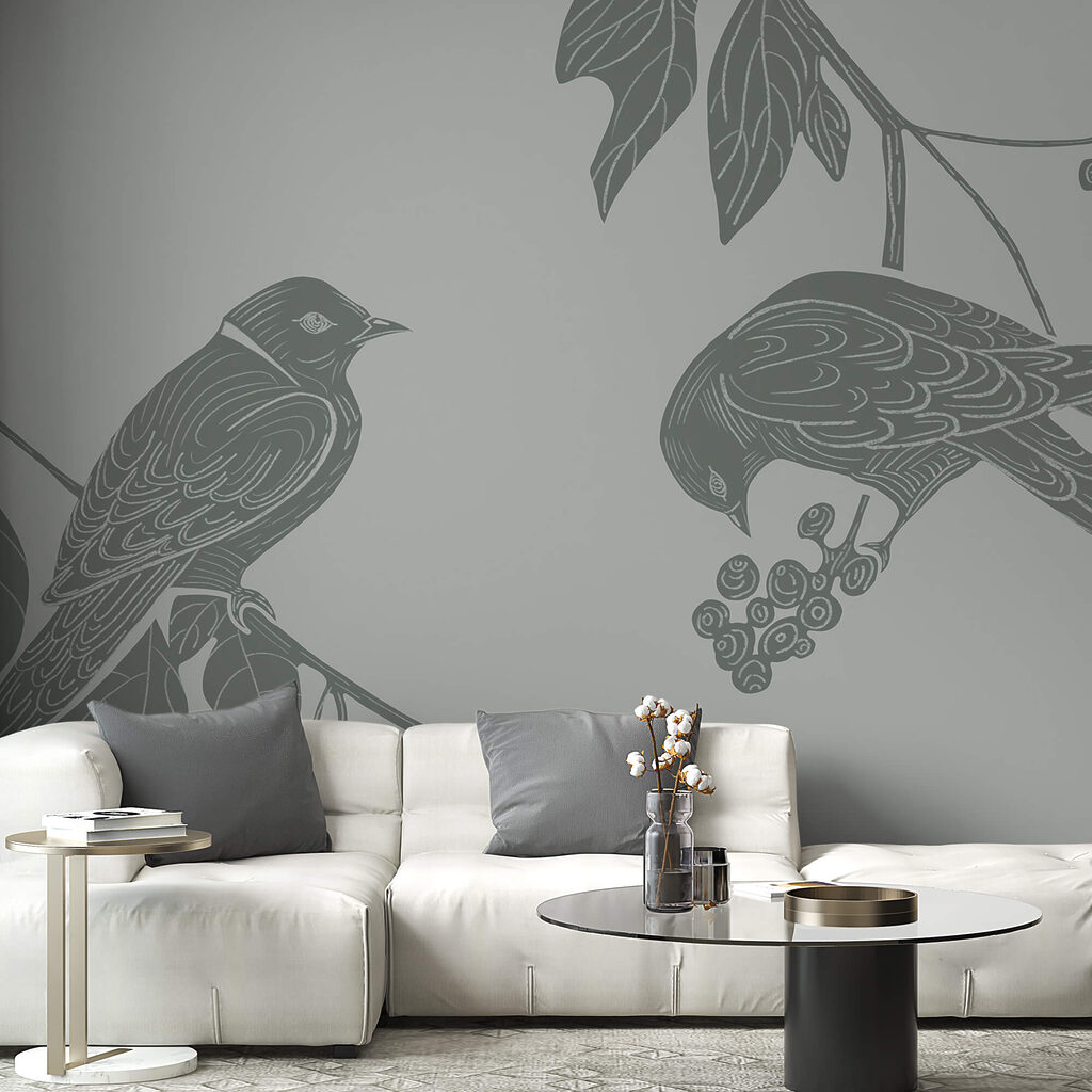 Vogels op bessentakken — interieur 2