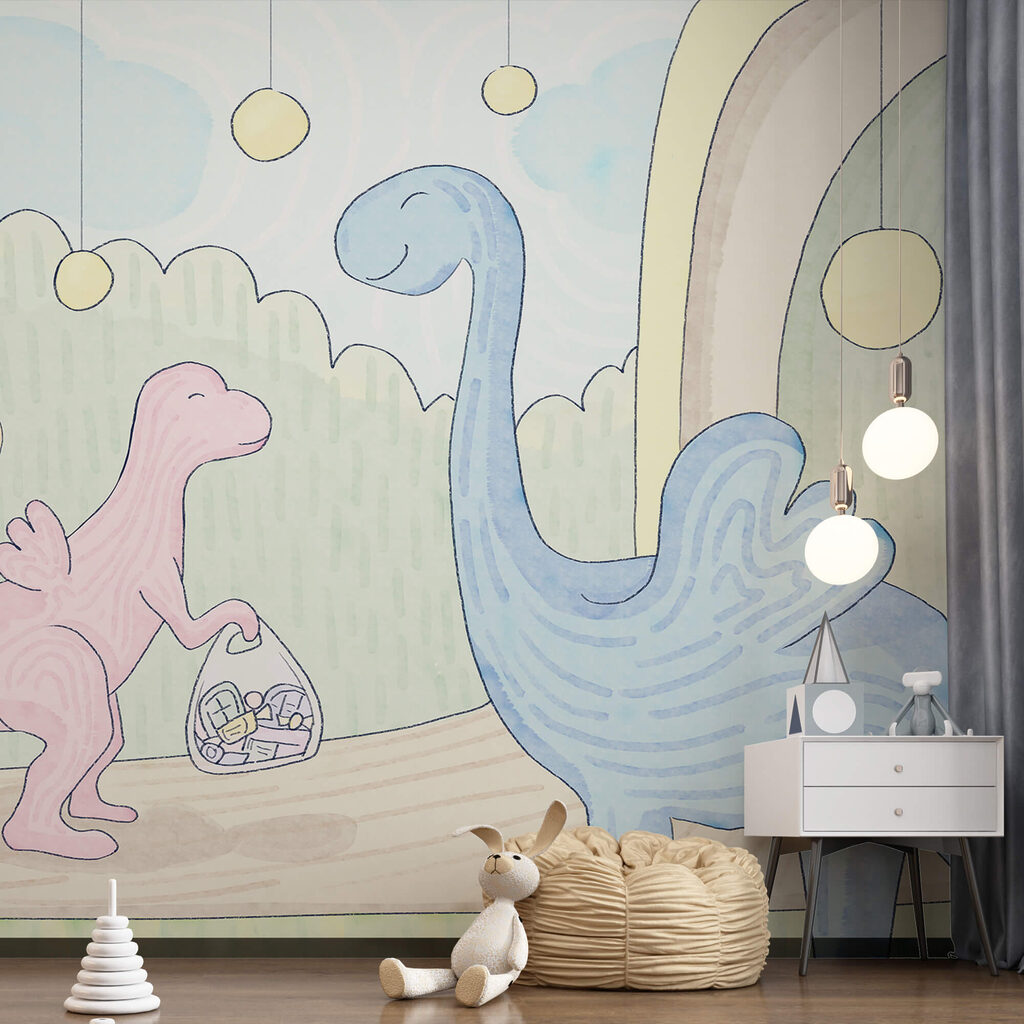 Dinosaurussen in een pastelwereld — interieur 1