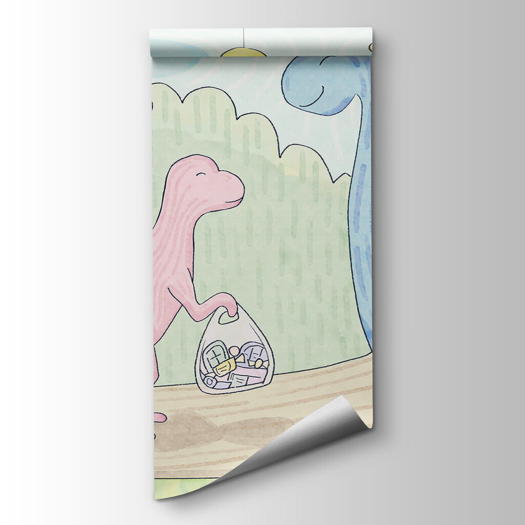 Dinosaurussen in een pastelwereld — productweergave