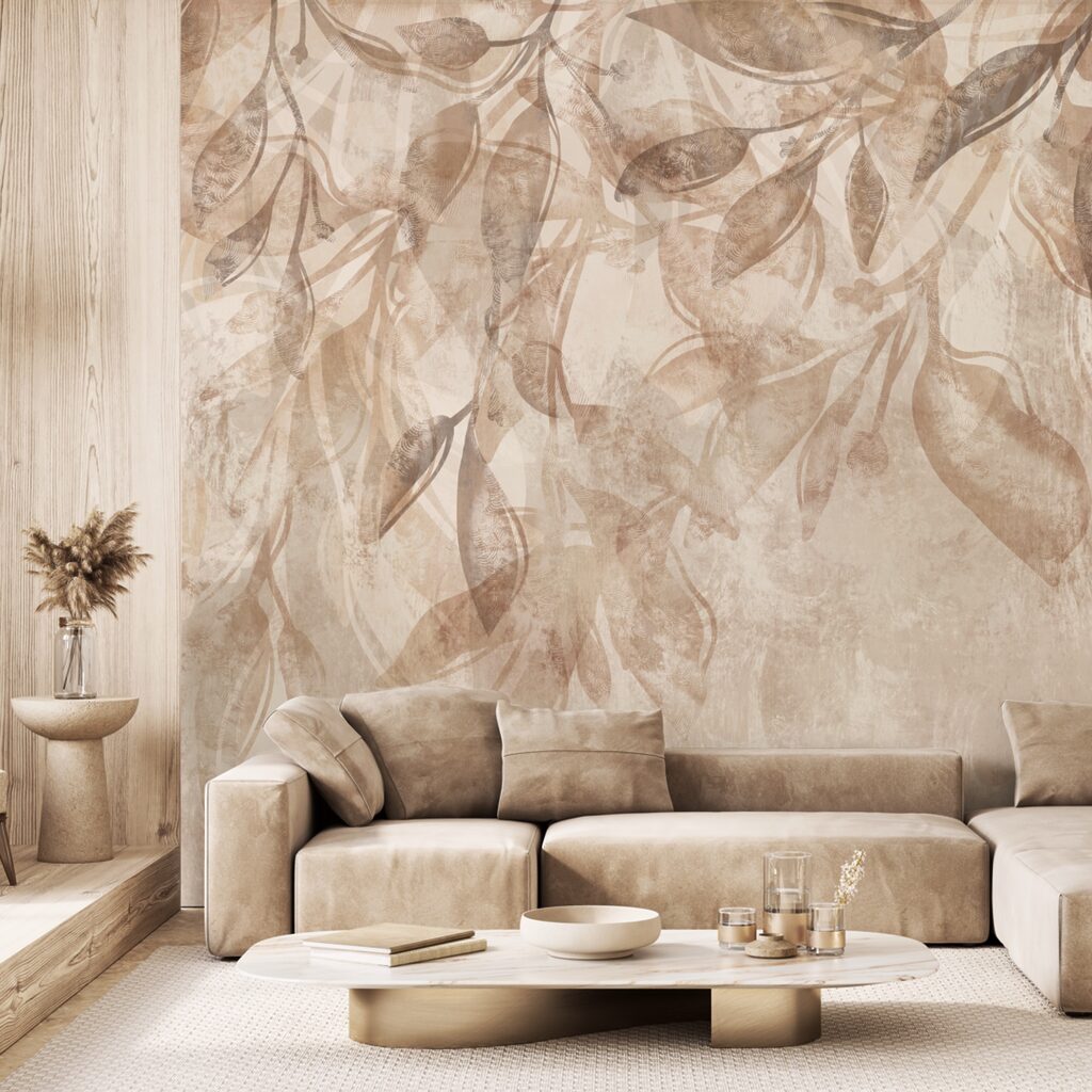 Hangend loof op beige — interieur 1