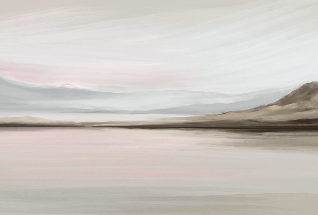 Een meer in pastelstreken — volledig ontwerp
