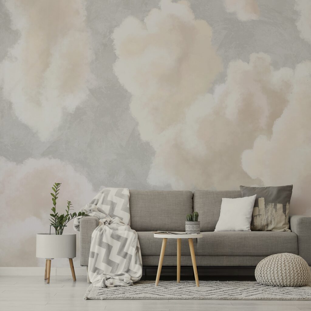 Roomwitte wolken op grijs — interieur 2