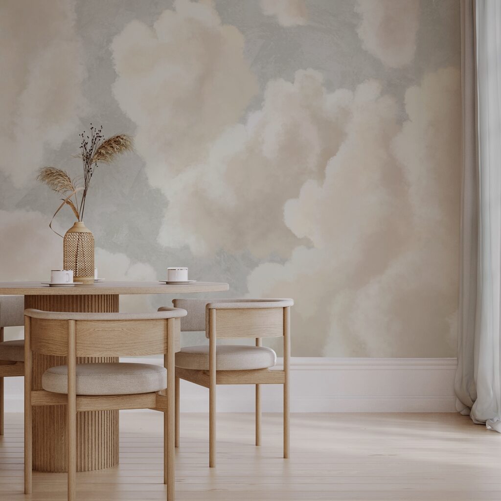 Roomwitte wolken op grijs — interieur 4