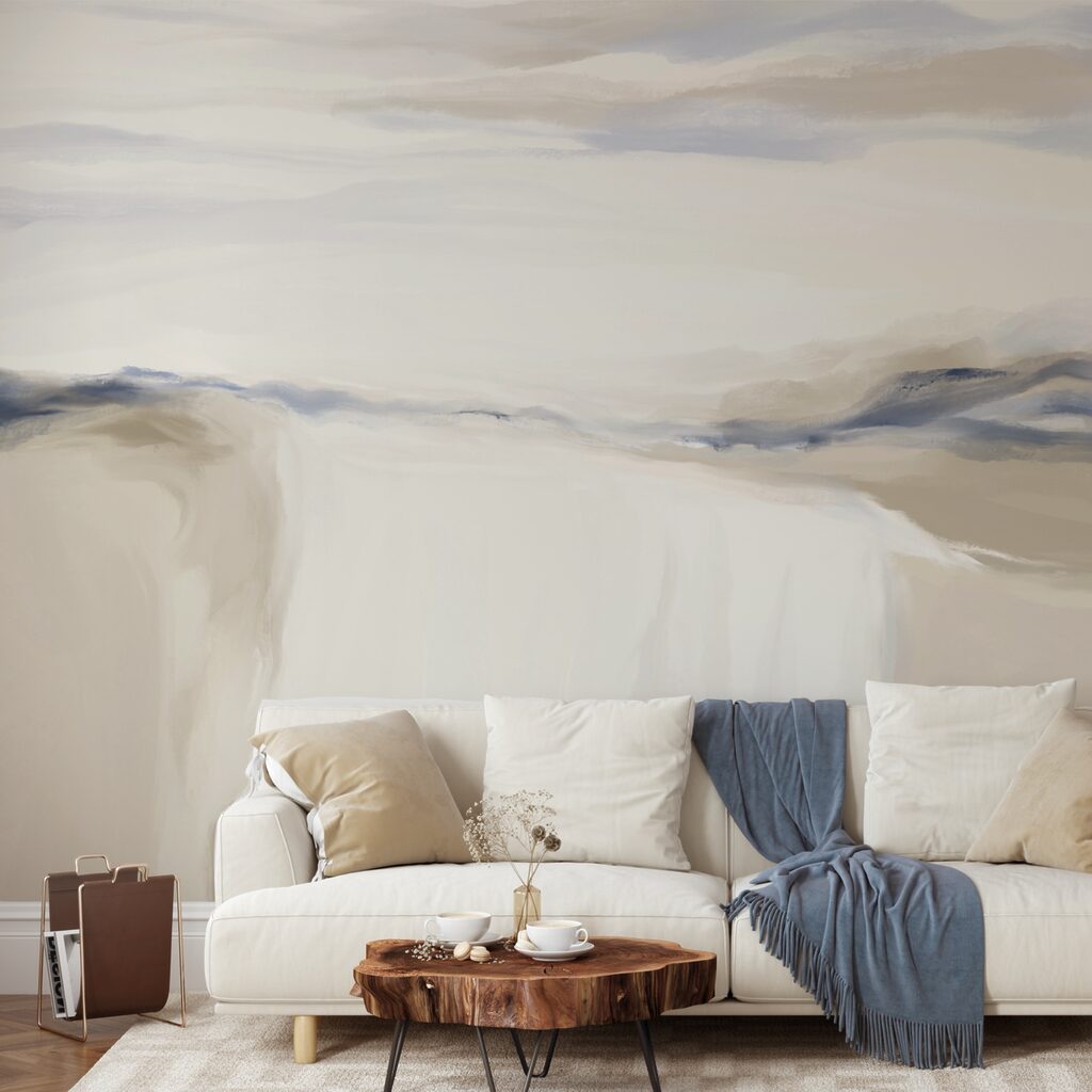 Brede verfstromen onder horizonlijn — interieur 1