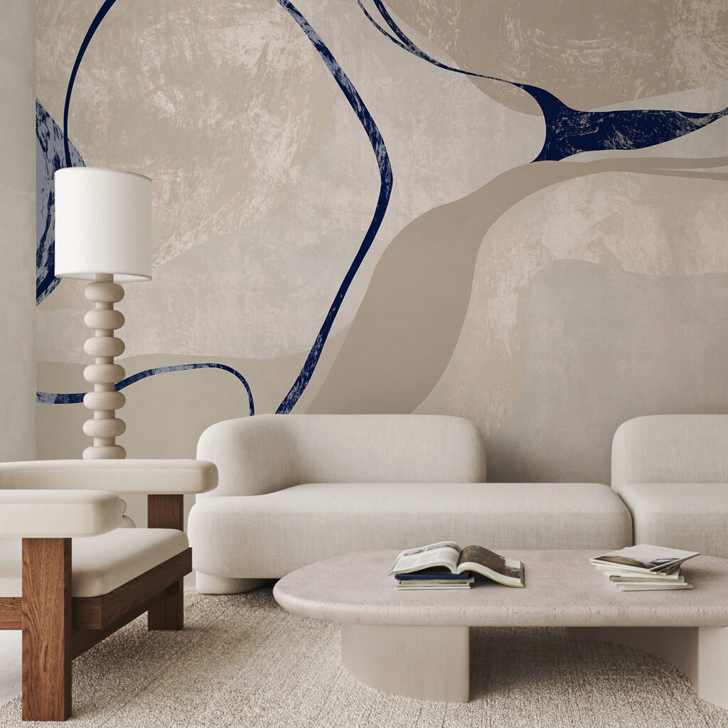 Blauwe aders door zandtinten — interieur 1