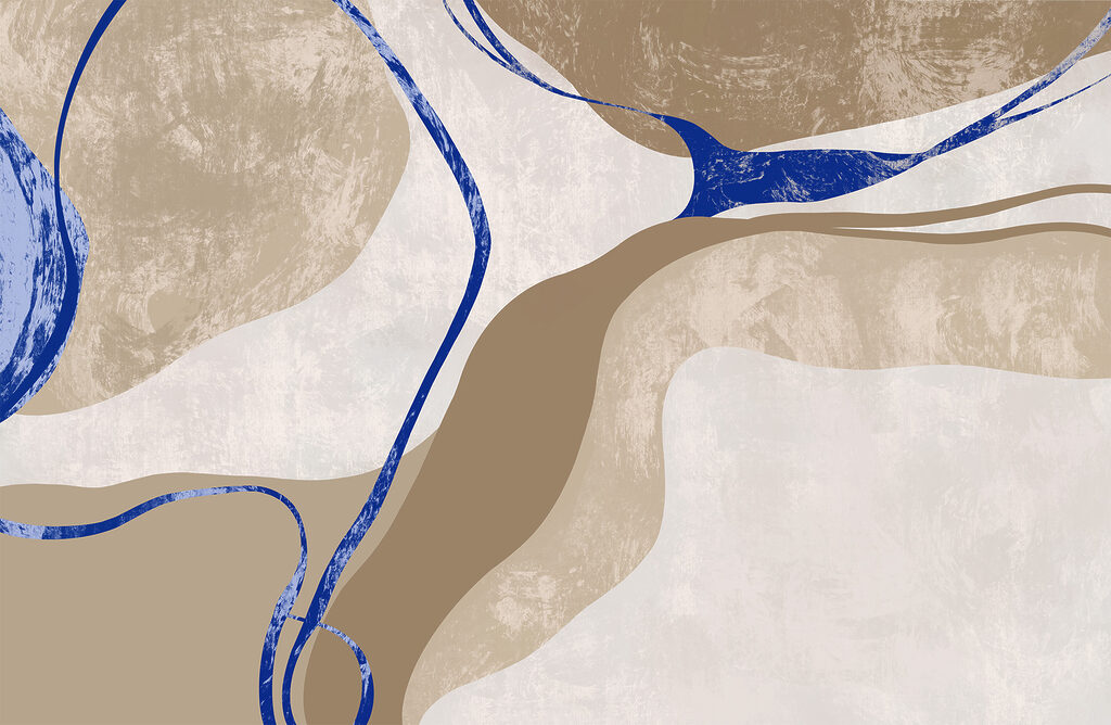 Blauw-wit patroon — volledig ontwerp