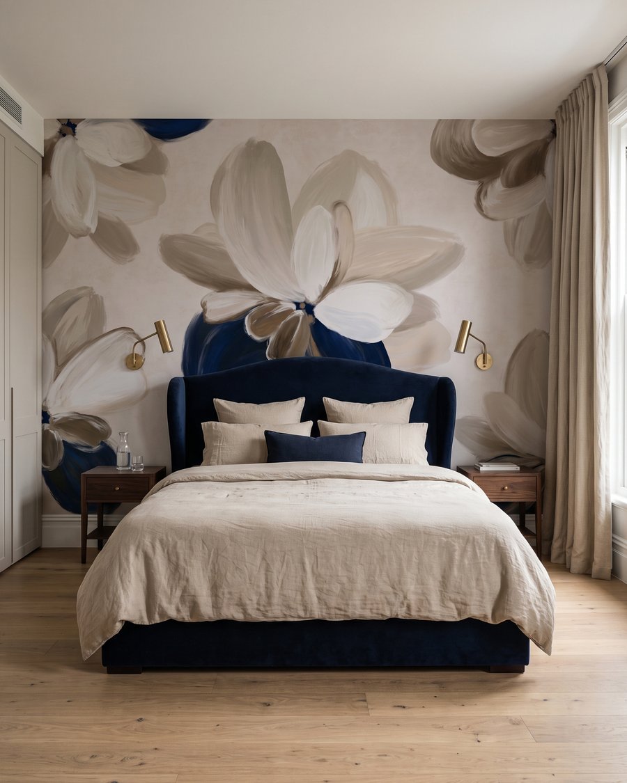 Lichte blaadjes op indigo — interieur 2