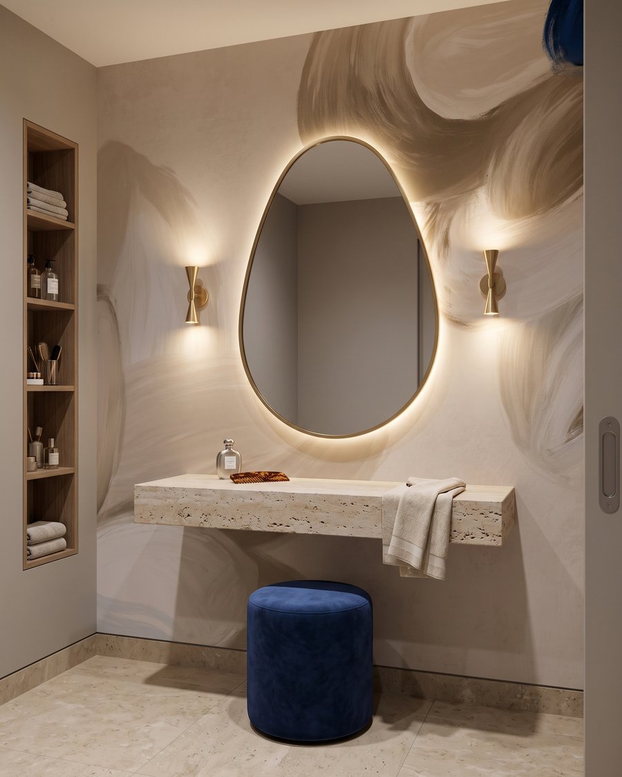 Lichte blaadjes op indigo — interieur 3