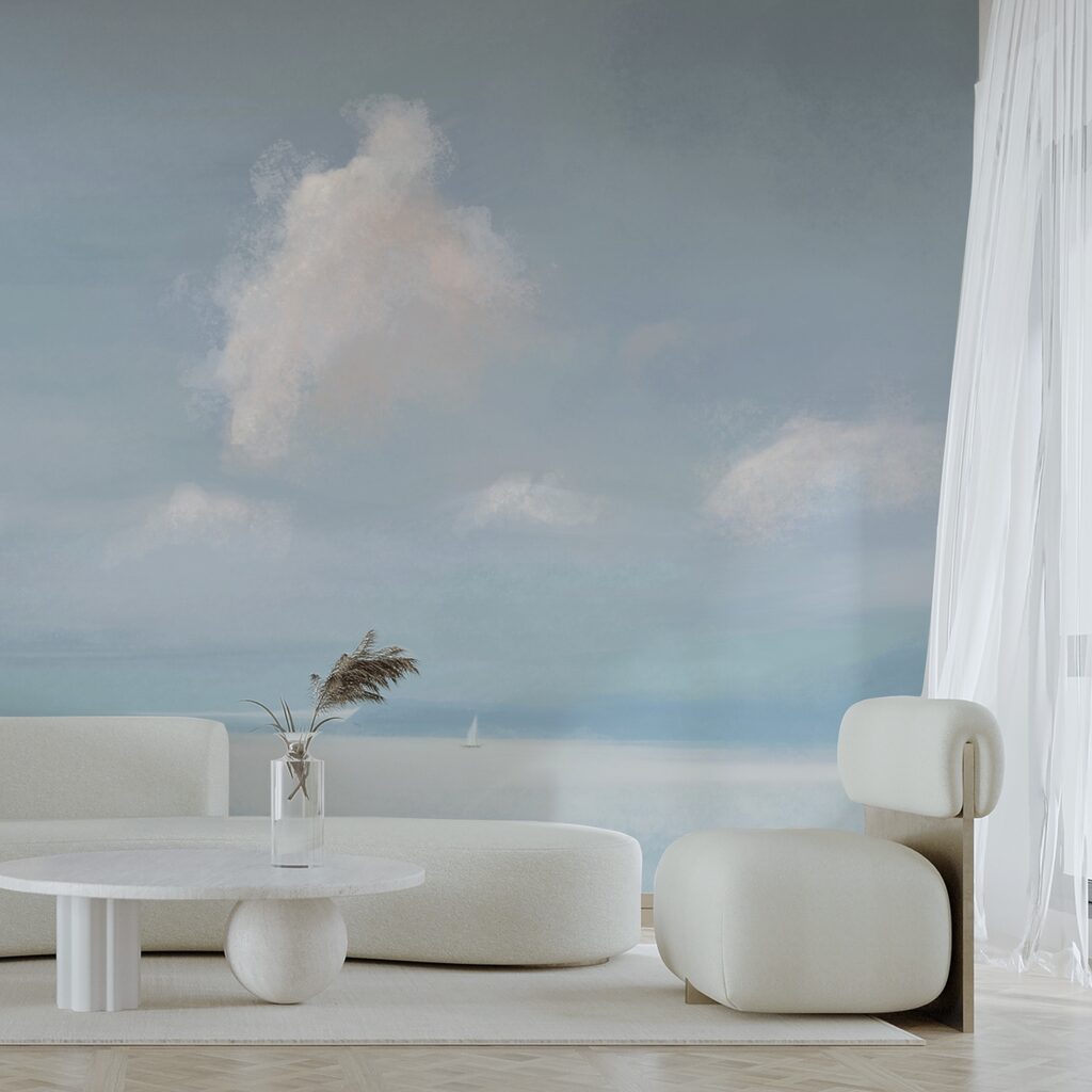 Wolk boven een zeilbootje — interieur 2