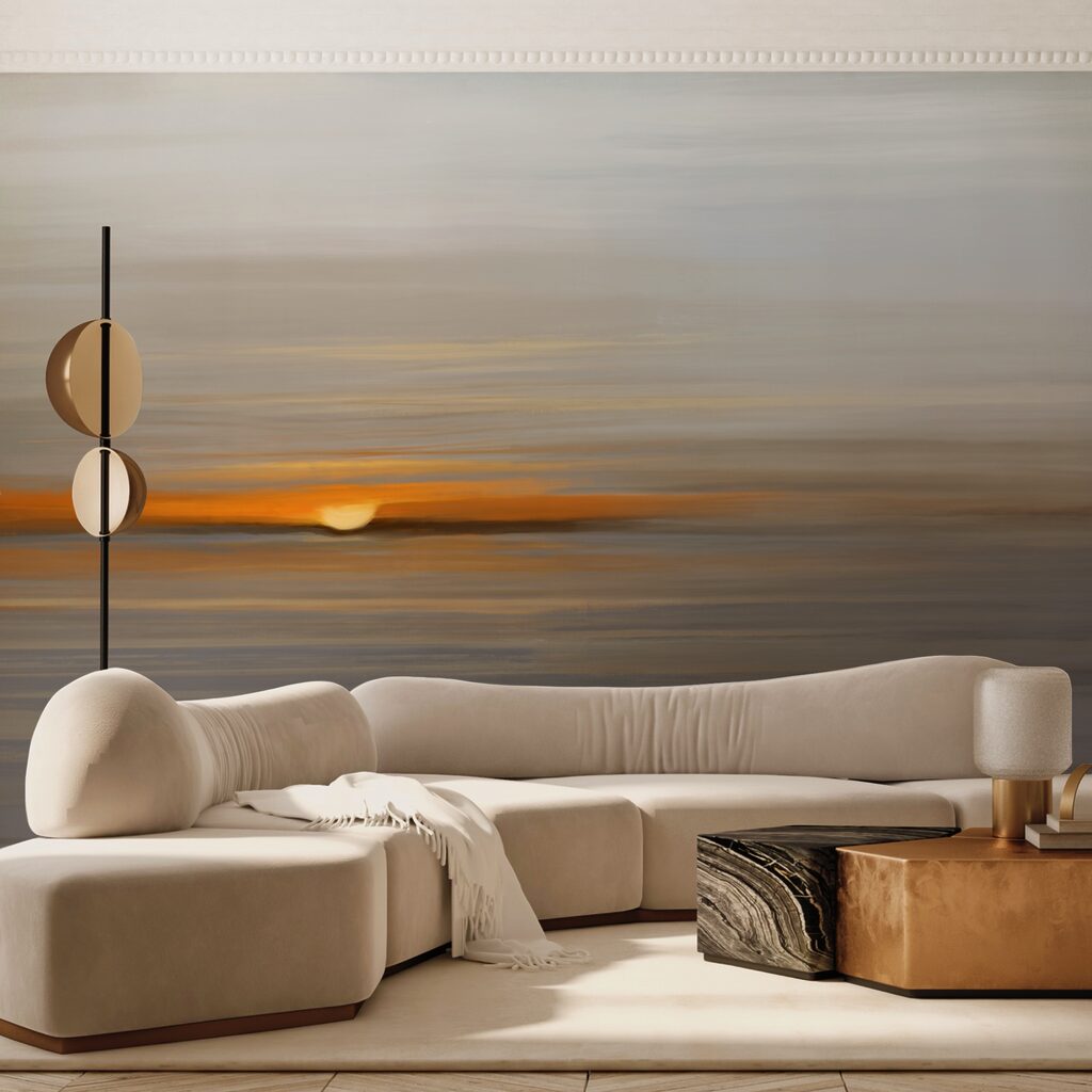 Zon tussen horizontale verfstreken — interieur 1