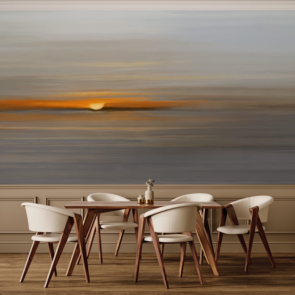 Zon tussen horizontale verfstreken — interieur 2