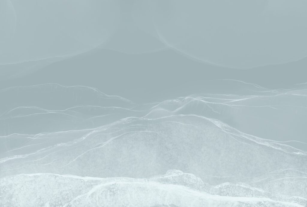 Bleke bergen in turquoise — volledig ontwerp
