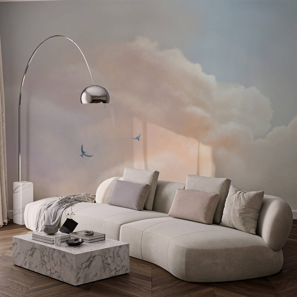 Vogels onder een wolkenrand — interieur 1