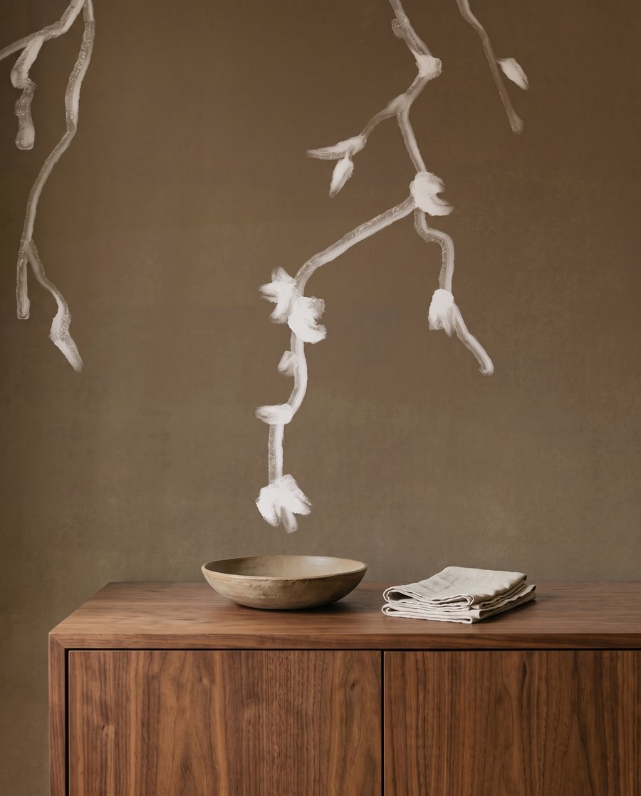 Twijgen hangen voor maanlicht — detail