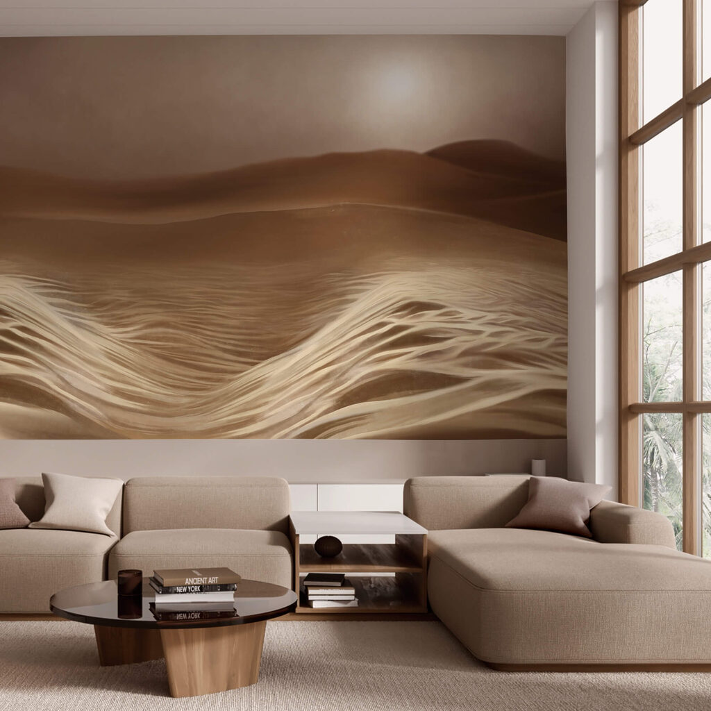 Zon verlicht golvend woestijnzand — interieur 1
