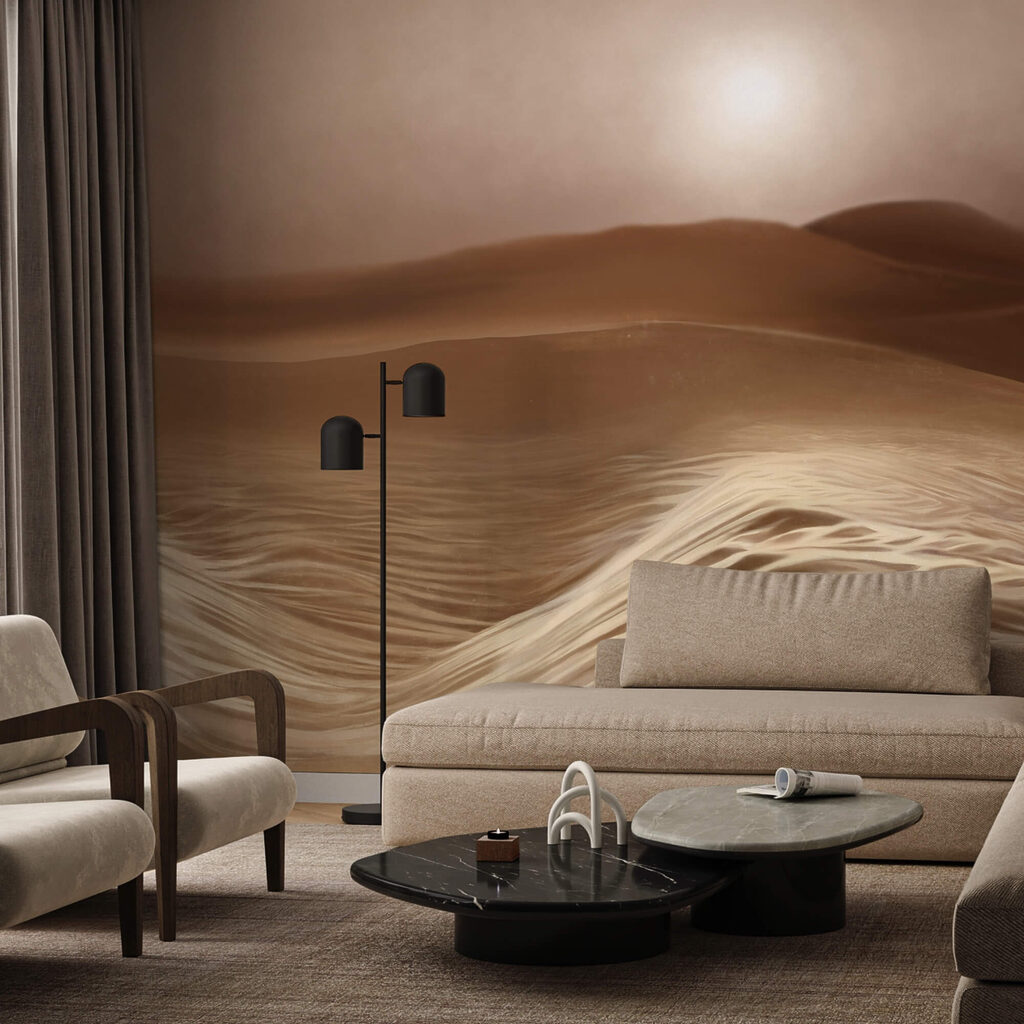 Zon verlicht golvend woestijnzand — interieur 3