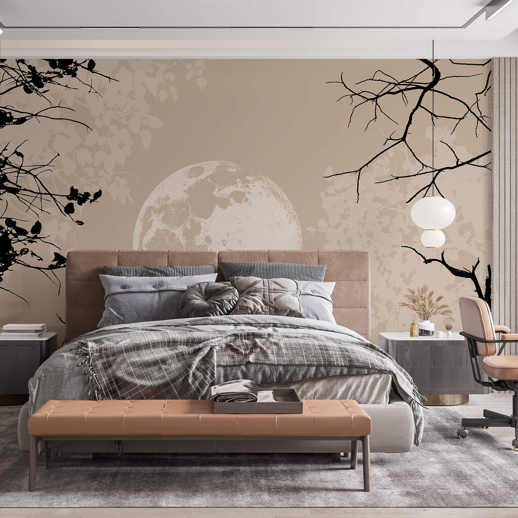 Maan tussen kale boomtakken — interieur 2