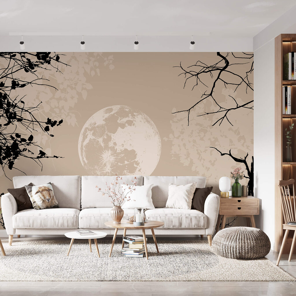 Maan tussen kale boomtakken — interieur 1
