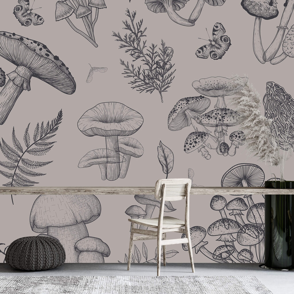 Paddenstoelen in fijne lijnen — interieur 2