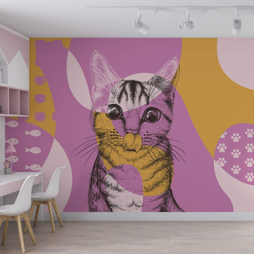 Kat in kleurrijke vormen — interieur 2