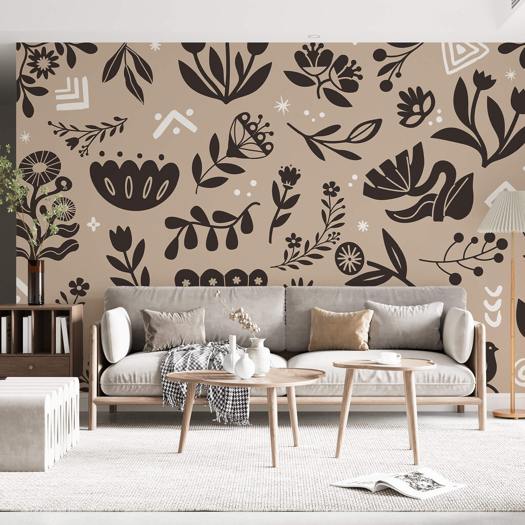 Speelse bloemen als silhouetten — interieur 1