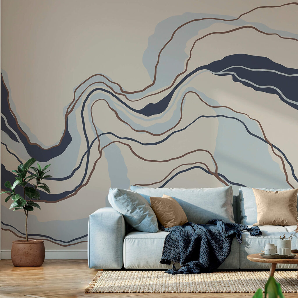 Golvende banen met randlijnen — interieur 1