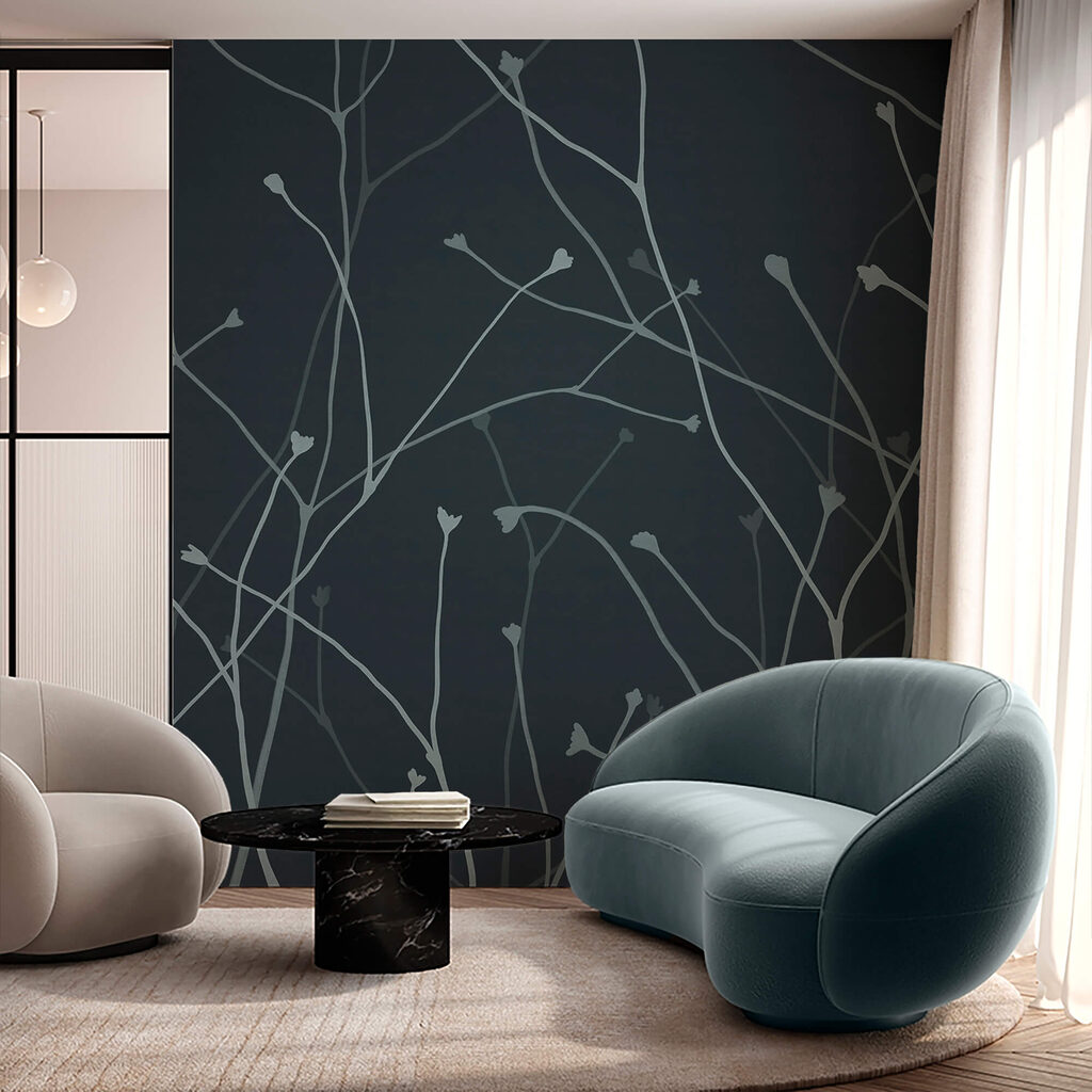 Delicate takken tegen een donkere achtergrond — interieur 2