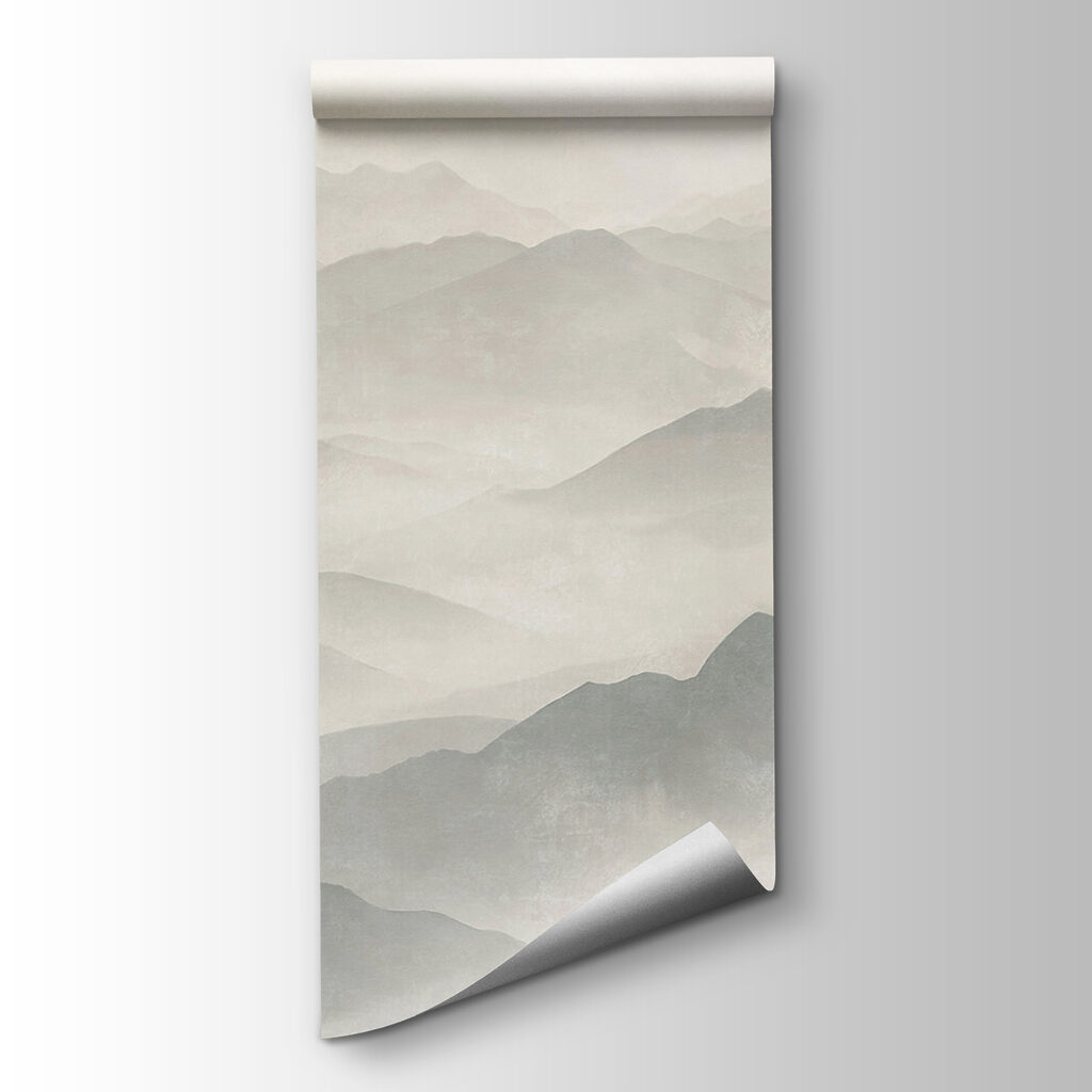 Bergkammen verdwijnen in mist — productweergave