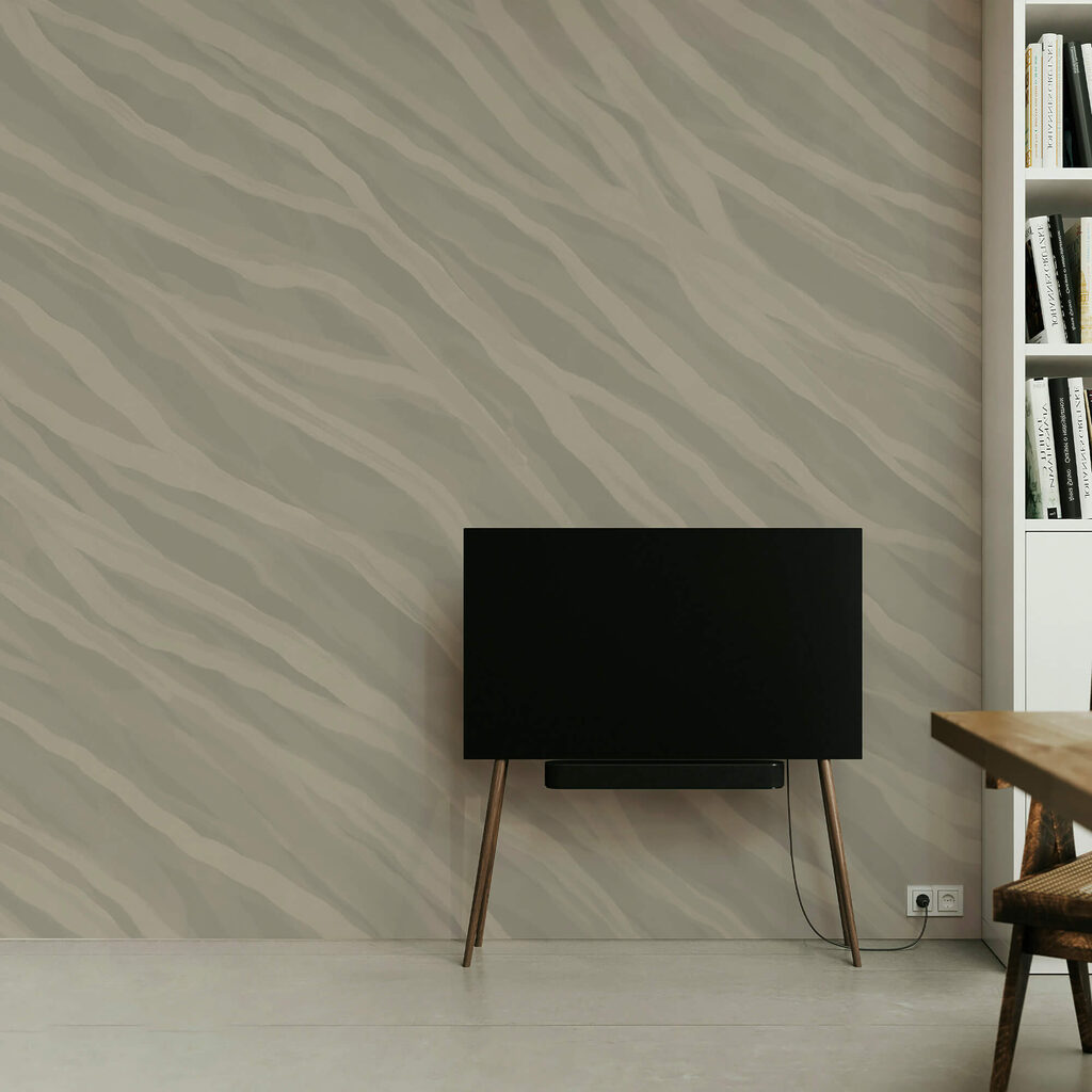 Schuine stroken in grijsgroen — interieur 2