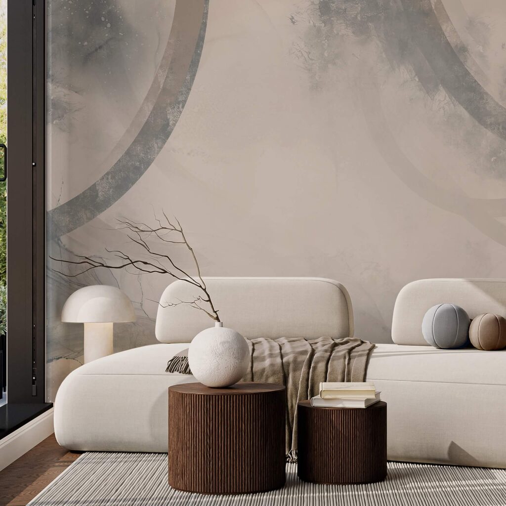 Cirkels over bleke verflagen — interieur 2
