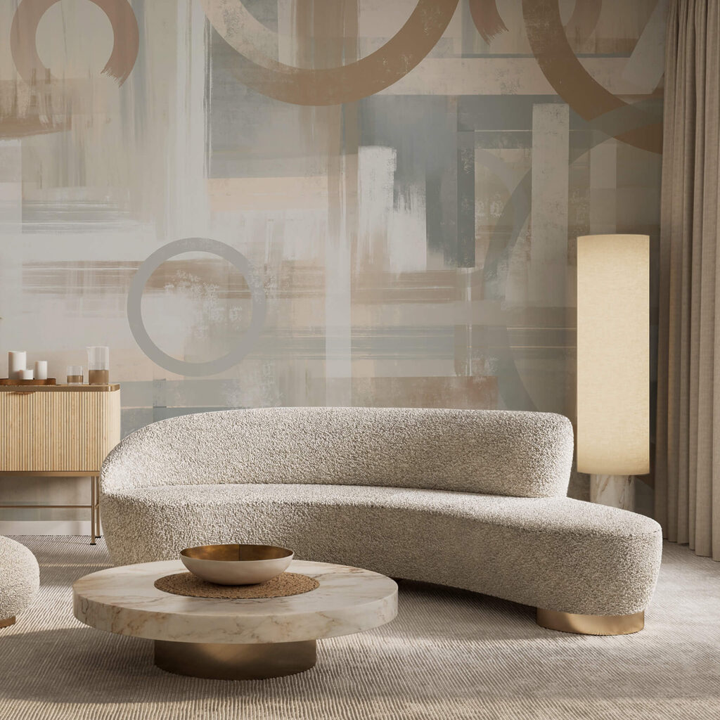 Cirkels tussen brede verfbanen — interieur 2