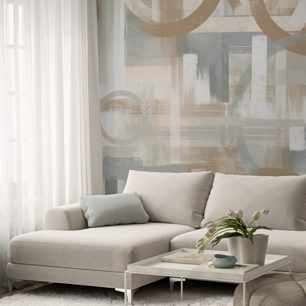 Cirkels tussen brede verfbanen — interieur 1
