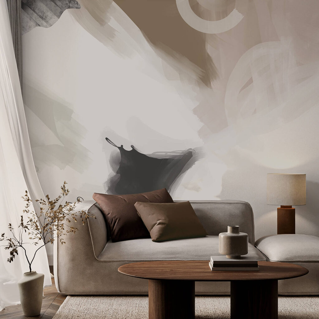 Brede penseelstreken in grijs — interieur 3