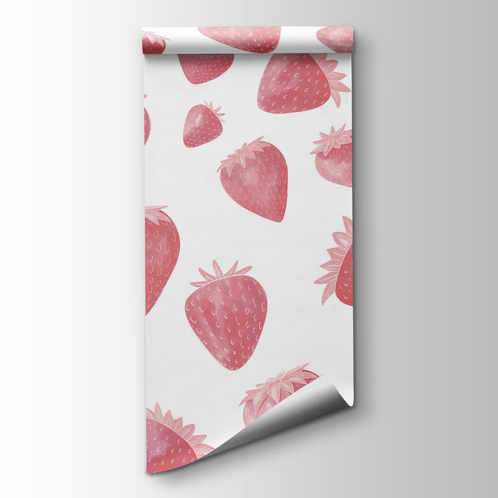 Roze aardbeien als patroon — productweergave