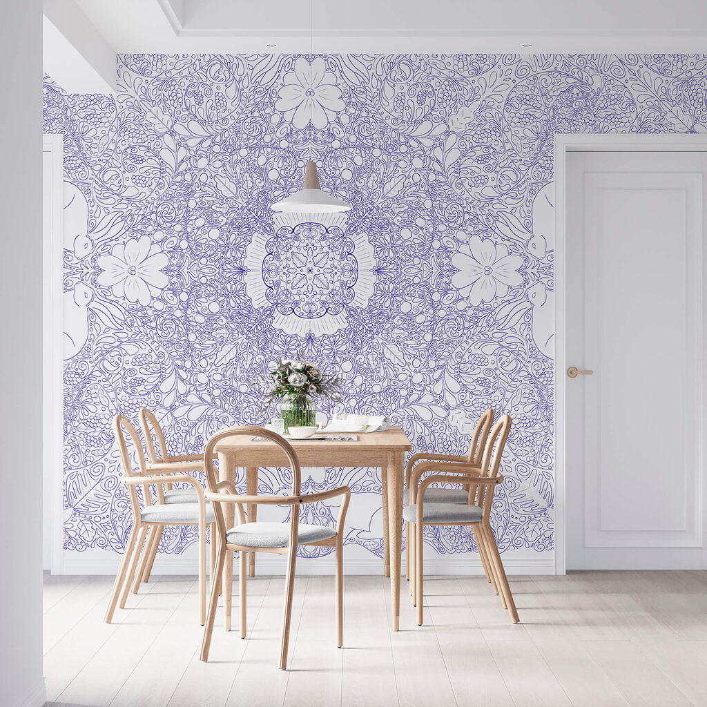 Blauw-wit patroon — interieur 2