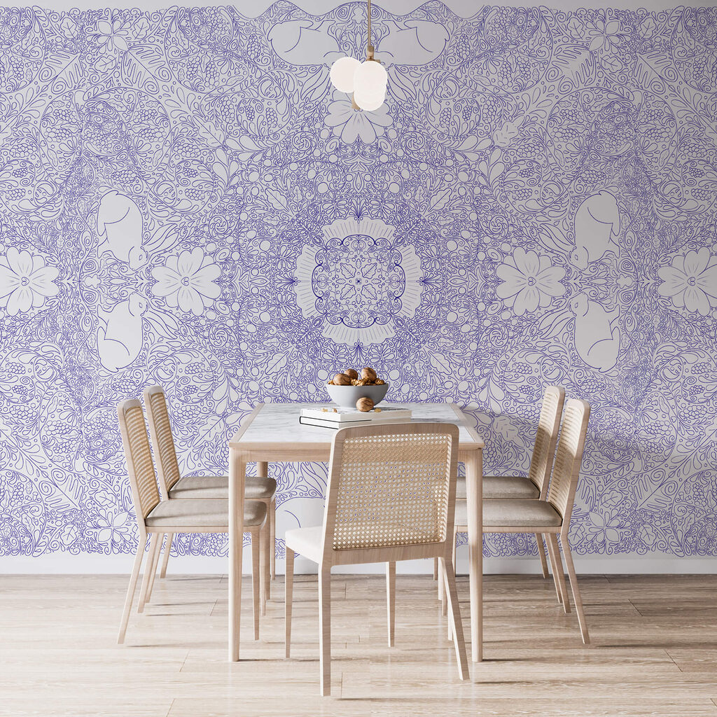 Blauw-wit patroon — interieur 1