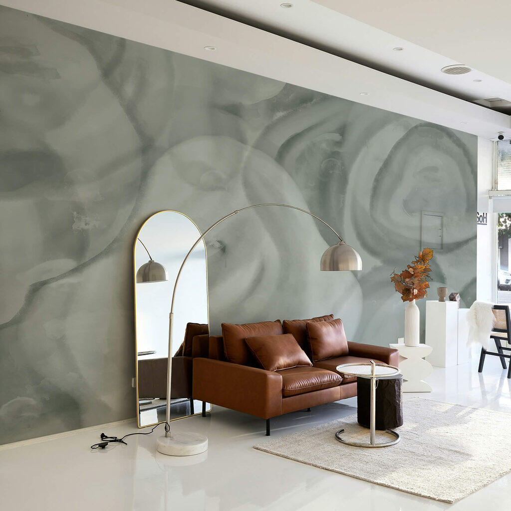 Groene vormen draaien rond — interieur 2