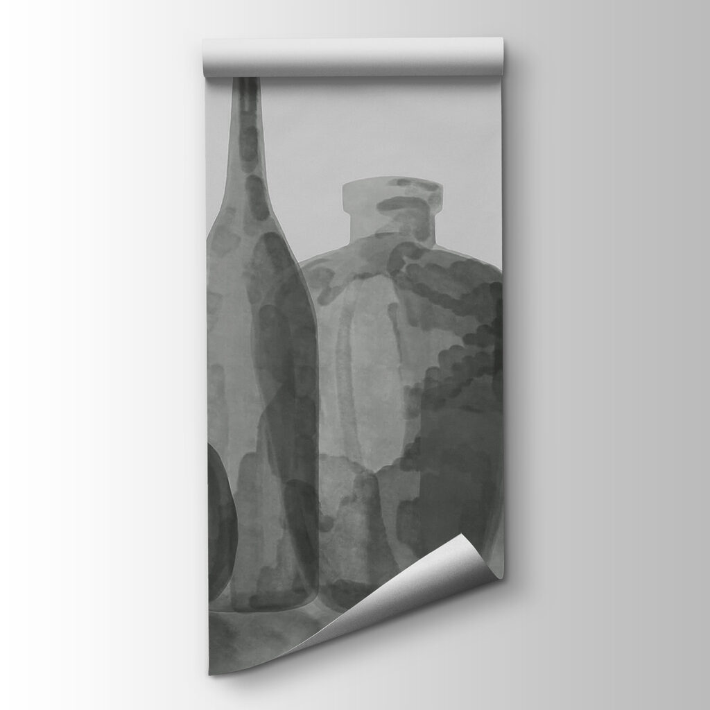 Flessen in grijze aquarel — productweergave