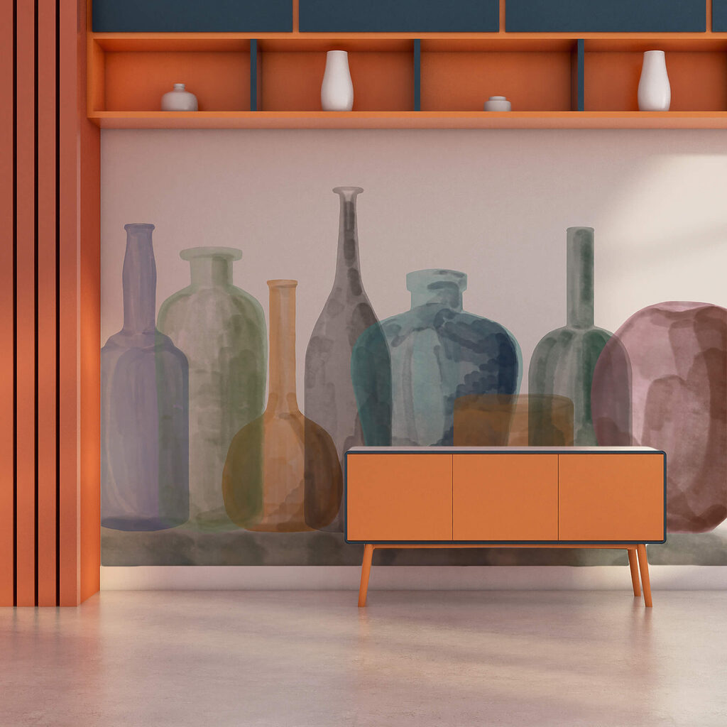 Groep glazen flessen — interieur 2
