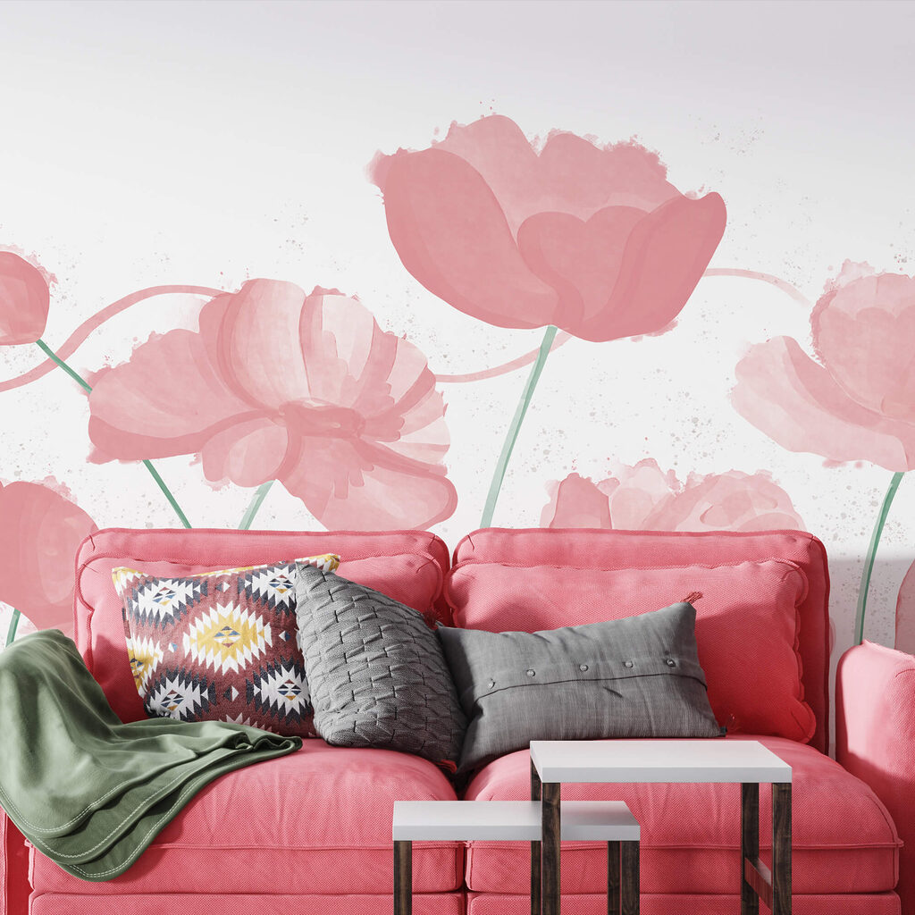 Zachtroze bloesems in zachte beweging — interieur 2