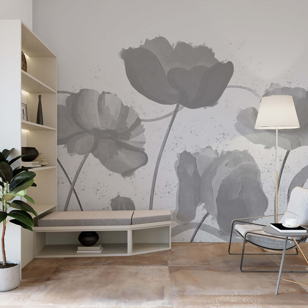 Grillige bloemen in zachte tinten — interieur 1