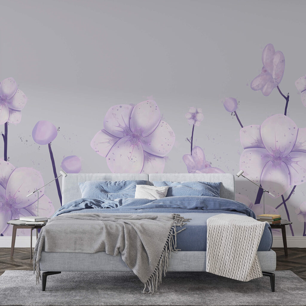 Lila bloesem aan takjes — interieur 2