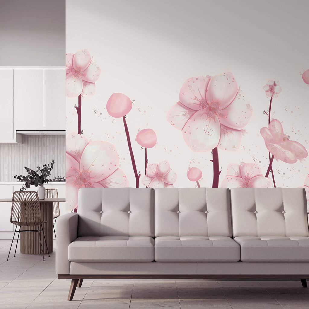 Groep roze bloemen — interieur 1