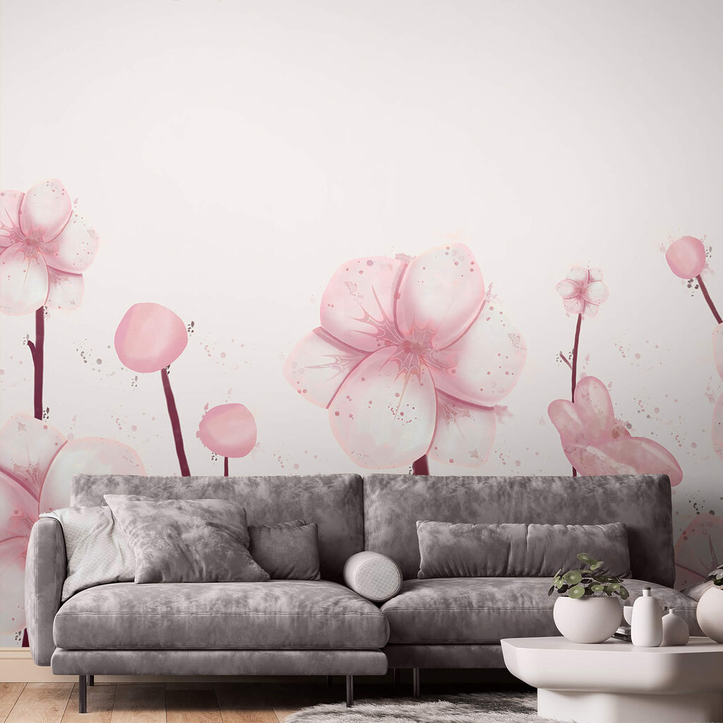 Groep roze bloemen — interieur 2
