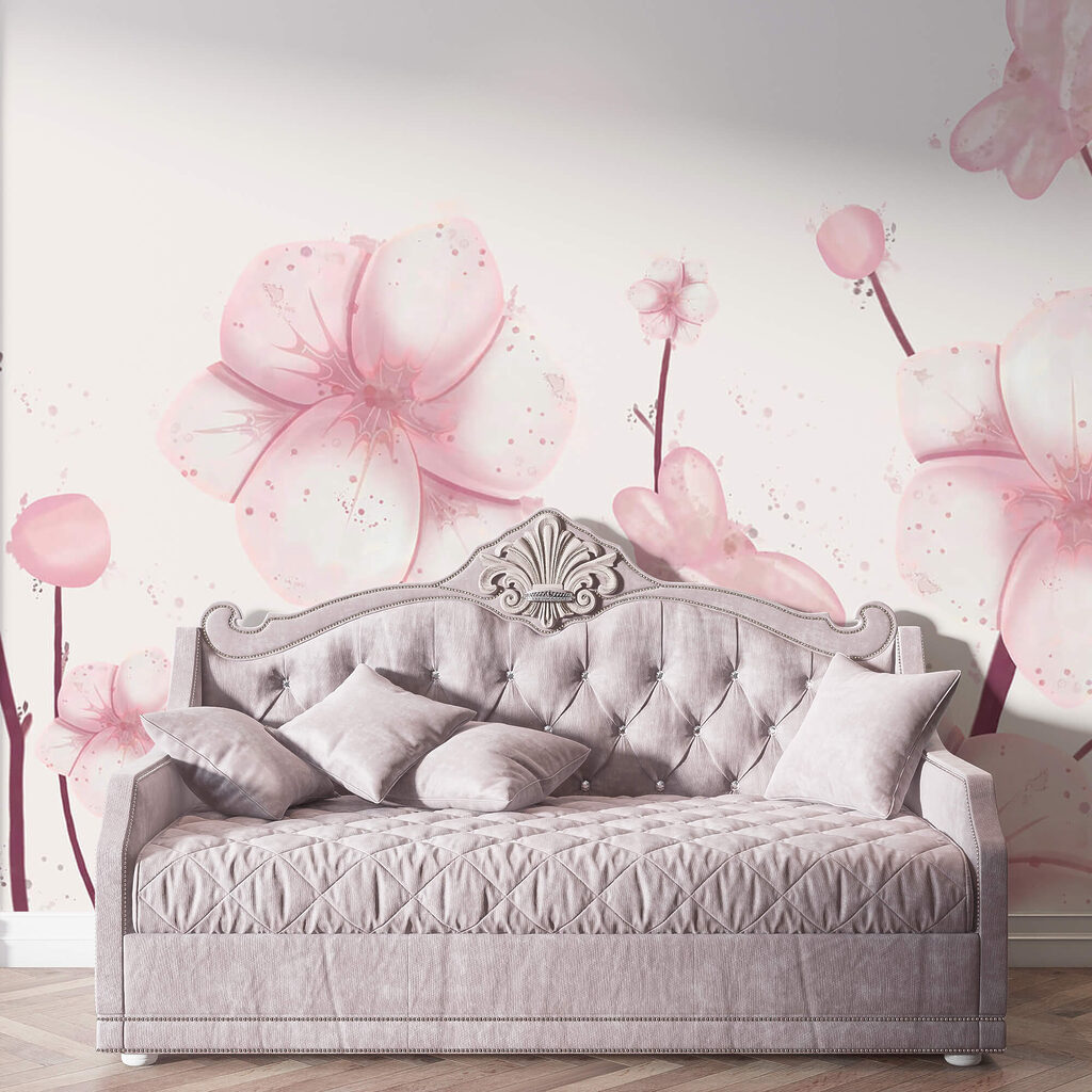 Groep roze bloemen — interieur 3